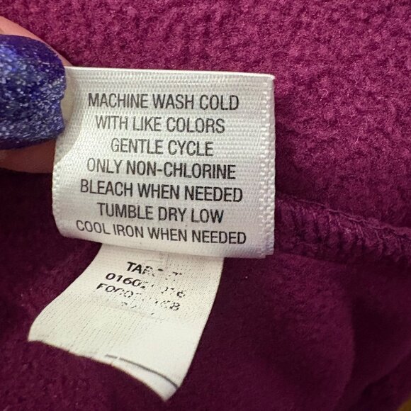 Merona Womens Plum Full-Zip Fleece Jacket XL Lightweight Warm Outerwear - Picture 8 of 12